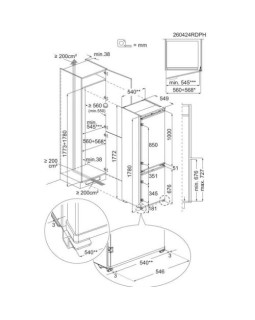 Külmik electrolux, integreeritav, 177,2 cm, 186/62 l, 35 db nofrost, valge-foto3