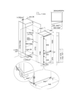 Külmik electrolux, integreeritav, 177,2 cm, 186/62 l, 35 db nofrost, valge-foto3