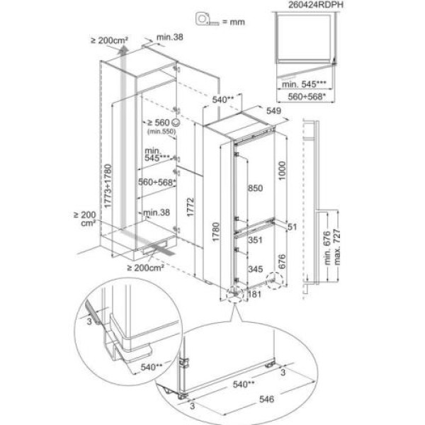 Külmik electrolux, integreeritav, 177,2 cm, 186/62 l, 35 db nofrost, valge Külmik electrolux, integreeritav, 177,2 cm, 186/62 l, 35 db nofrost, valge