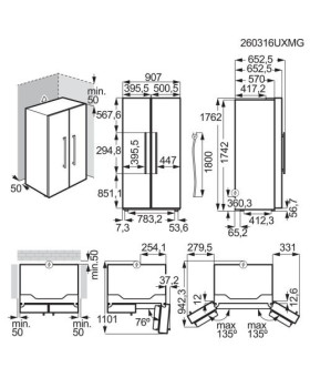 Külmik electrolux, side-by-side, 177 cm, 347/185 l, 39 db, puutetundlik, nofrost, rv teras-foto6