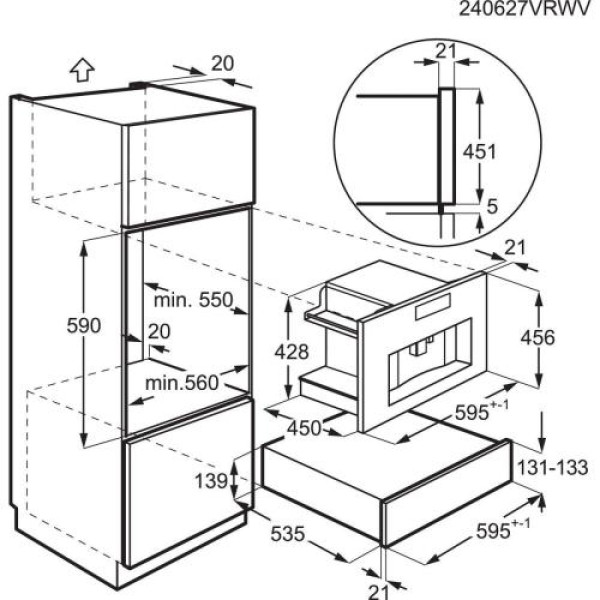 Espresso kohvimasin electrolux, integreeritav, automaatne piimavahustaja, matt must