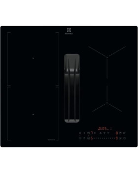 Õhupuhastiga pliidiplaat electrolux, 4 x induktsioon, 58 cm, 630 m3/h, 66 db, lõigatud servad, must