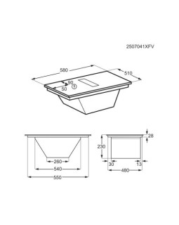Õhupuhastiga pliidiplaat electrolux, 4 x induktsioon, 58 cm, saphirmatt se, 630 m3/h, 66 db, lõigatud servad-foto4