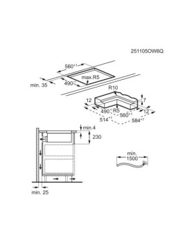 Õhupuhastiga pliidiplaat electrolux, 4 x induktsioon, 58 cm, saphirmatt se, 630 m3/h, 66 db, lõigatud servad-foto5