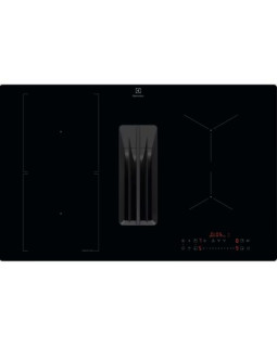 Õhupuhastiga pliidiplaat electrolux, 4 x induktsioon, 80 cm, 650 m3/h, 66 db, lõigatud servad, must