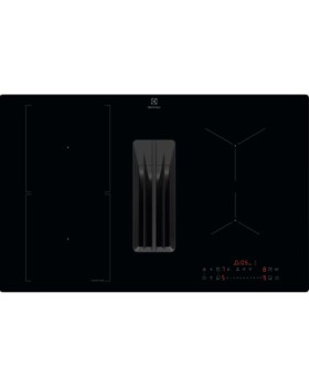 Õhupuhastiga pliidiplaat electrolux, 4 x induktsioon, 80 cm, 650 m3/h, 66 db, lõigatud servad, must