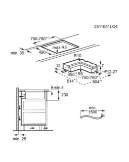 Õhupuhastiga pliidiplaat electrolux, 4 x induktsioon, 80 cm, saphirmatt se, 650 m3/h, 71 db, lõigatud servad-foto3