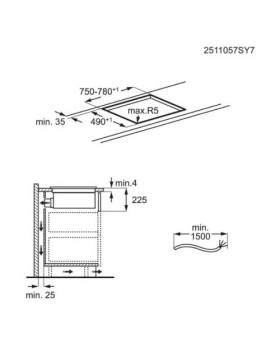 Õhupuhastiga pliidiplaat electrolux, 4 x induktsioon, 80 cm, saphirmatt se, 650 m3/h, 71 db, lõigatud servad-foto4
