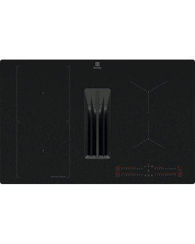 Õhupuhastiga pliidiplaat electrolux, 4 x induktsioon, 80 cm, 650 m3/h, 71 db, lõigatud servad, matt must