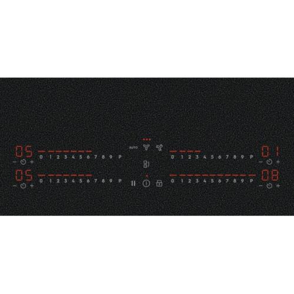 Õhupuhastiga pliidiplaat electrolux, 4 x induktsioon, 80 cm, 650 m3/h, 71 db, lõigatud servad, matt must