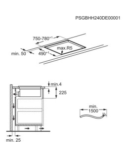 Õhupuhastiga pliidiplaat electrolux, 4 x induktsioon, 80 cm, 650 m3/h, 71 db, lõigatud servad, matt must-foto5