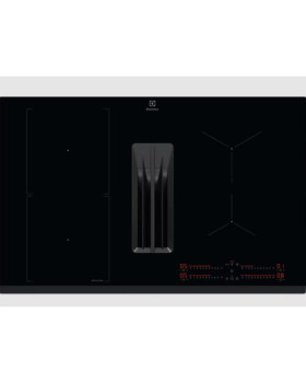 Õhupuhastiga pliidiplaat electrolux, 4 x induktsioon, 81 cm, 650 m3/h, 66 db, faasitud servad, must