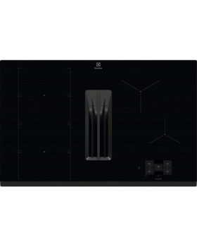 Õhupuhastiga pliidiplaat electrolux, 4 x induktsioon, 80 cm, 650 m3/h, 66 db, faasitud serv, must