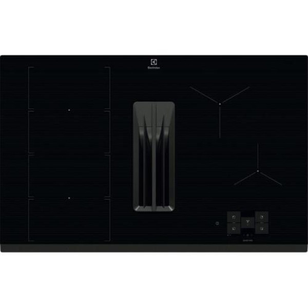 Õhupuhastiga pliidiplaat electrolux, 4 x induktsioon, 80 cm, 650 m3/h, 66 db, faasitud serv, must Õhupuhastiga pliidiplaat electrolux, 4 x induktsioon, 80 cm, 650 m3/h, 66 db, faasitud serv, must