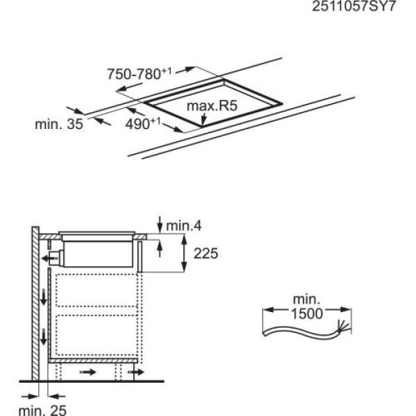 Õhupuhastiga pliidiplaat electrolux, 4 x induktsioon, 80 cm, 650 m3/h, 66 db, faasitud serv, must Õhupuhastiga pliidiplaat electrolux, 4 x induktsioon, 80 cm, 650 m3/h, 66 db, faasitud serv, must