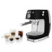 Espresso kohvimasin smeg, 50`ndate stiil, must