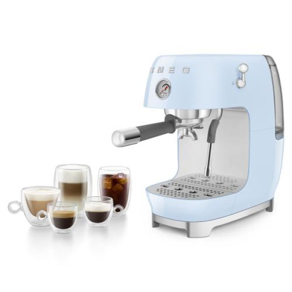 Espresso kohvimasin smeg, 50`ndate stiil, pastellsinine