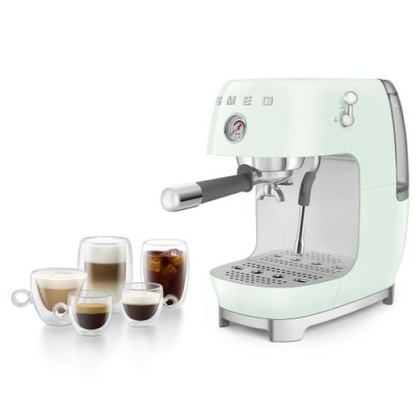 Espresso kohvimasin smeg, 50`ndate stiil, pastellroheline