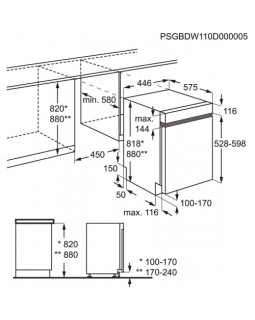 Nõudepesumasin electrolux, integreeritav, 45 cm, 44 db, 3 korvi, rv paneel-foto2