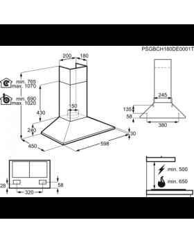 Õhupuhastaja electrolux, seina, 60 cm, 66 db, 420 m3/h, kreem-foto3