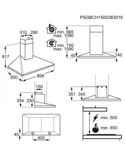 Õhupuhastaja electrolux, seina, 90 cm, hob2hood, 57 db, rv teras-foto2