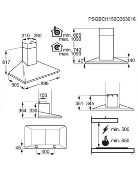 Õhupuhastaja electrolux, seina, 90 cm, hob2hood, 57 db, rv teras-foto2