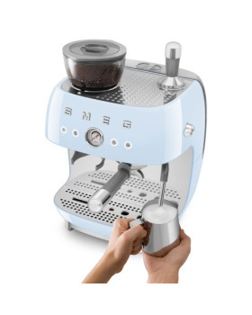 Espresso kohvimasin kohviveskiga smeg, 50`ndate stiil, pastellsinine-foto5