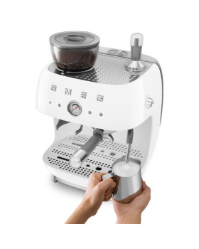 Espresso kohvimasin kohviveskiga smeg, 50`ndate stiil, valge-foto5