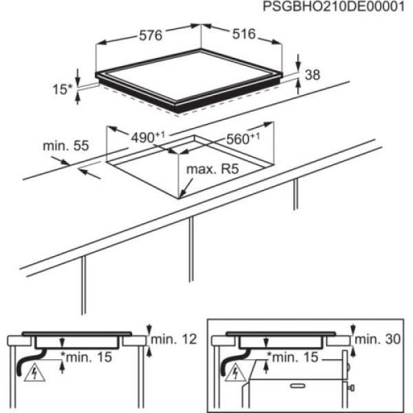 Pliidiplaat electrolux, 4 x hilight, 60 cm Kodumasinad