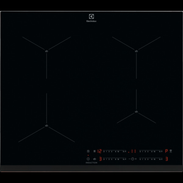 Pliidiplaat electrolux, 4 x induktsioon, 60 cm, must, faasitud esiserv Kodumasinad