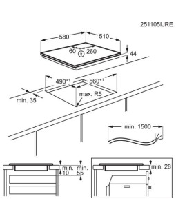 Pliidiplaat electrolux, 4 x induktsioon, 60 cm, hob2hood, saphirmatt se, lõigatud servad-foto4