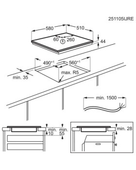 Pliidiplaat electrolux, 4 x induktsioon, 60 cm, hob2hood, saphirmatt se, lõigatud servad-foto4