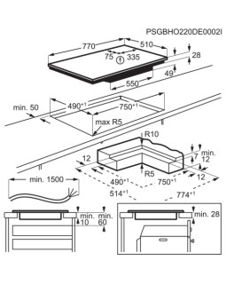 Pliidiplaat electrolux, 4 x induktsioon, 71 cm, must, faasitud esiserv-foto5