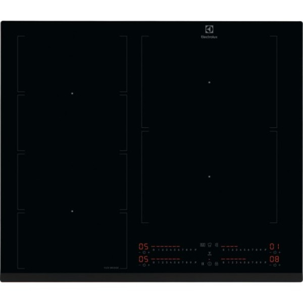 Pliidiplaat electrolux, 4 x induktsioon, 60 cm, must, faasitud esiserv