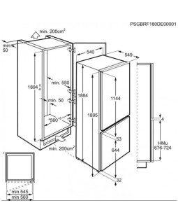 Külmik electrolux, integreeritav, 189 cm, 213/60 l, 35 db, puutetundlik, nofrost, valge-foto2