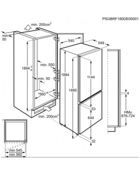 Külmik electrolux, integreeritav, 189 cm, 213/60 l, 35 db, puutetundlik, nofrost, valge-foto2