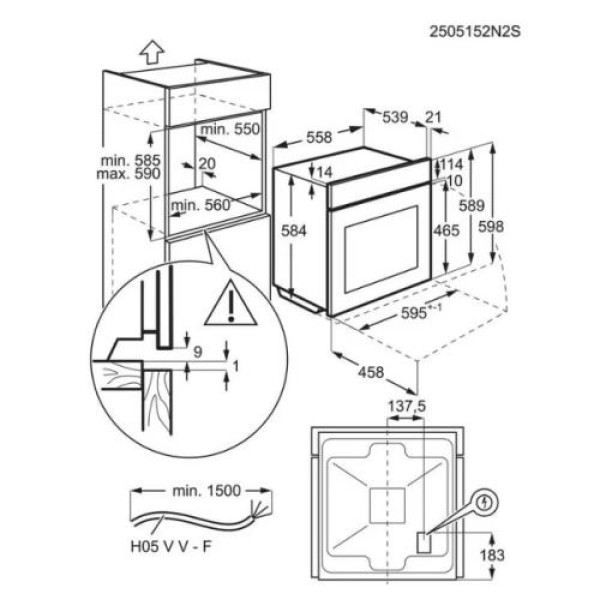 Ahi electrolux, 65 l, pürolüüspuhastus, must