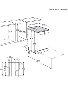 Nõudepesumasin electrolux, 300 seeria, 45 cm, 47 db, valge-foto5