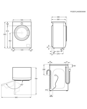 Pesumasin electrolux, eestlaetav, 4 kg,1000 p/min-foto2