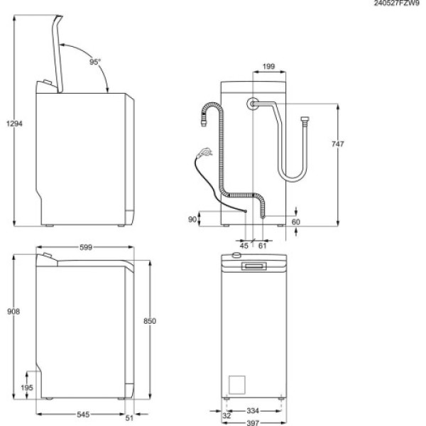 Pesumasin electrolux, pealtlaetav, 7 kg, 1300 p/min, valge Kodumasinad