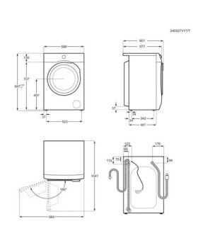 Pesumasin electrolux, eestlaetav, 9 kg, 1400 p/min, inverter, valge-foto4