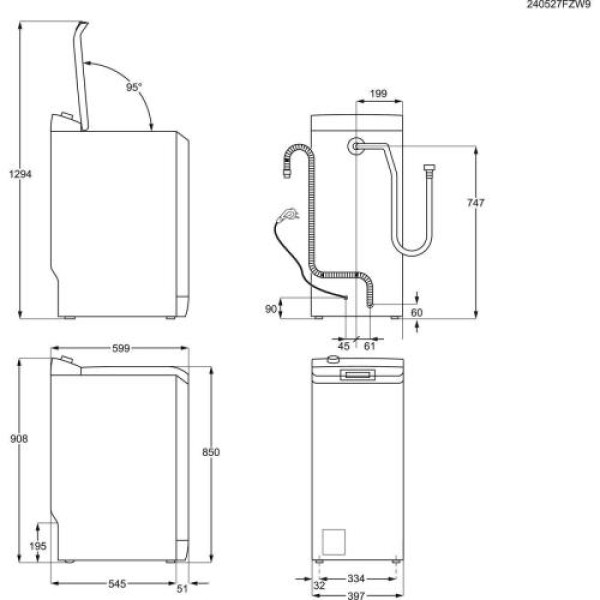 Pesumasin electrolux, pealtlaetav, invertermootor, 7 kg, 1200 p/min