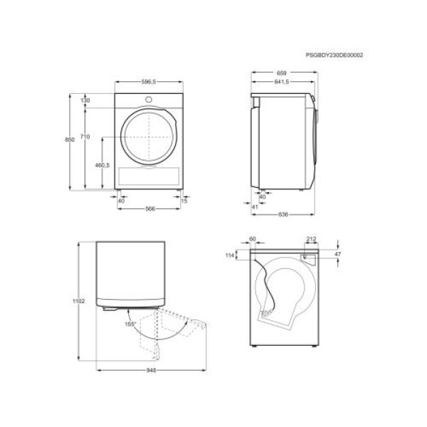 Kuivati electrolux soojuspumbaga, 10 kg, inverter, valge