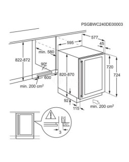 Veinikülmik electrolux 82 cm, integreeritav, puutejuhtimine, must+klaas-foto3