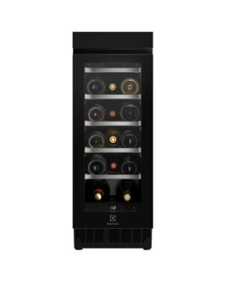 Veinikülmik electrolux 82 cm, integreeritav, puutejuhtimine, must+klaas