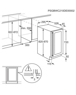 Veinikülmik electrolux 82 cm, integreeritav, puutejuhtimine, must+klaas-foto3