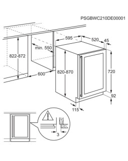 Veinikülmik electrolux 82 cm, integreeritav, puutejuhtimine, must+klaas-foto3