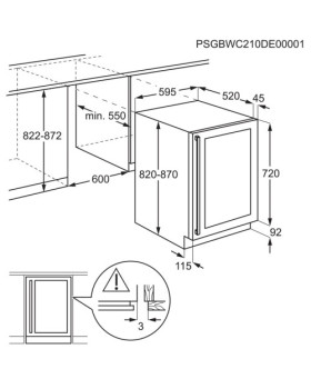 Veinikülmik electrolux 82 cm, integreeritav, puutejuhtimine, must+klaas-foto3