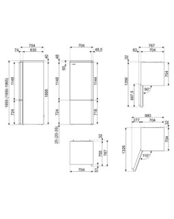 Külmik smeg classica, 195 cm, 344/137 l, 41 db, elektrooniline juhtimine, noforst, vasak, rv-teras-foto2
