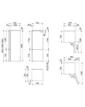 Külmik smeg classica, 195 cm, 344/137 l, 41 db, elektrooniline juhtimine, noforst, parem, rv-teras-foto8